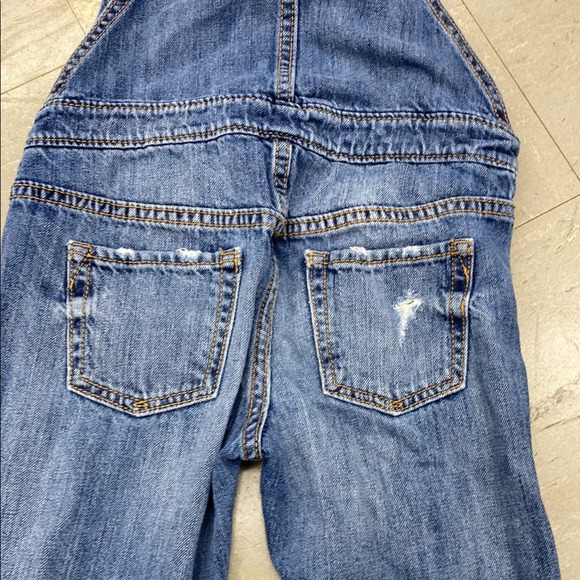 Gap Kids Denim Jean Overalls Distressed Girls Size Small Gap for Good - Picture 5 of 6